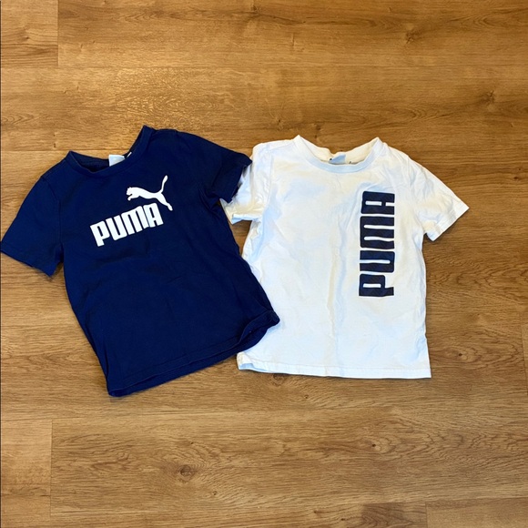 Puma Kids' Blue and White Short Sleeve Tees - Picture 1 of 3